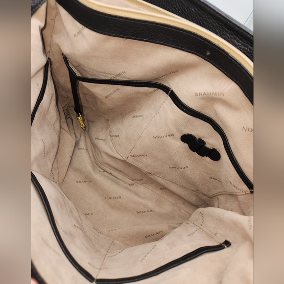 Brahmin Pebbled Leather Briefcase/Laptop Bag Black - Picture 10 of 12